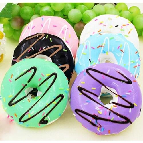 6Colors Soft Simulation Model Artificial Foods Fake For Dining Cake Shop Home Tea Table Decoration PU Mini Doughnut Kitchen