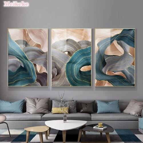 Abstract Luxury Ribbon Diamond Painting 5D Diy Full Square Round Drill Diamond Embroidery Kits Triptych Wall decoration art