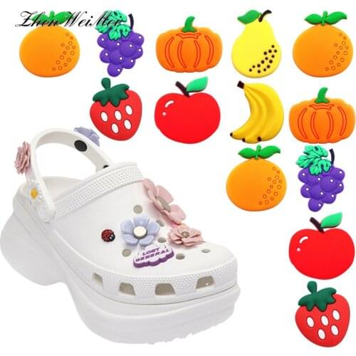 Shoe Charms Accessories Decorations Shoe Charms Decoration Apple/Grape/Pear Shoe Accessories for Jibz Kids Party X-mas Gift