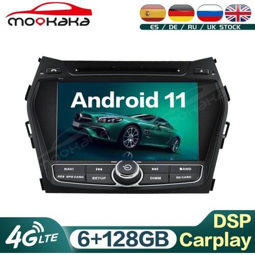 For Hyundai IX45 Santa Fe 2014+ Android 11 6G+128GB Car Multimedia DVD Player GPS Navigation Audio Stereo Head Unit Carplay DSP