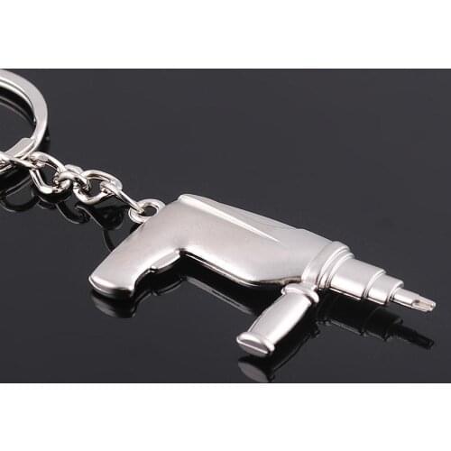 FREE shipping by FEDEX 100pcs/lot 2014 Wholesale Zinc Alloy Electric Hand Drill Keyring Metal Drill Keychain for Promotion