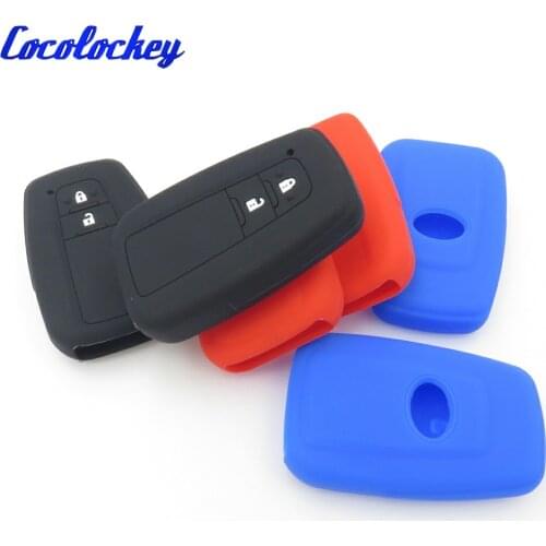 Cocolockey Silicone car key Cover case shell fob fit for Toyota CHR C-HR 2017 Prius 2 buttons remote keyless accessories No Logo