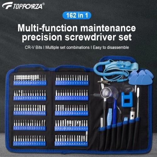 TOPFORZA 162 in 1 Screwdriver Set Precision Phone Mac PC Repair Device Hand Tools Kit Magnetic Torx Square Bit Screw Driver