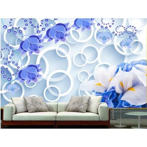 Home Decoration customized wallpaper for walls Dream orchid three - dimensional circle custom 3d photo wallpaper