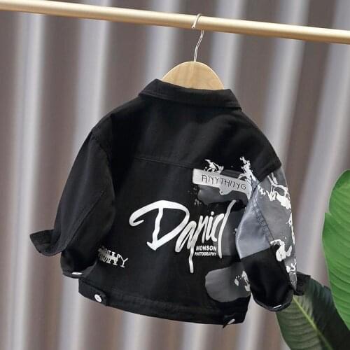 Boys Kids Clothes For Teens Boys Denim Jacket Autumn Black Jacket Denim Jackets Coat Children Clothing Boy Outwear Outerwear