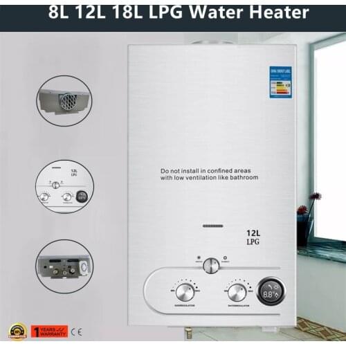 Germany Stock Stainless Steel 8L/12L18L LPG GAS Hot Water Heater Propane Tankless Instant Boiler With CE Approved