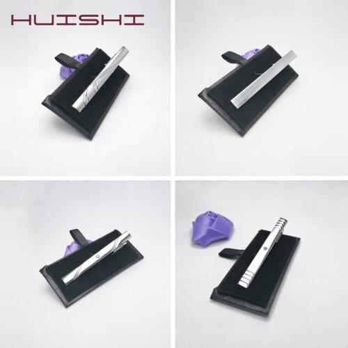 HUISHI High Quality Metal Copper Mens Vintage Tie Clip New Arrival Necktie Tie Clip Plain Clasp Bars Pins Clips For Mens Gift