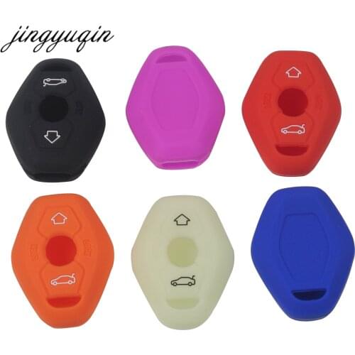Jingyuqin fit for BMW X3 X5 Z3 Z4 3/5/7 Series E38 E39 E46 E83 Silicone Key Remote Case Cover FOB Set Protective Car Accesorries