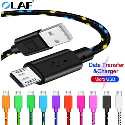 OLAF Micro USB Cable mobile phone charging cord Nylon Braided Data Fast Charging For Samsung s7 s6 HTC Redmi Android USB Micro