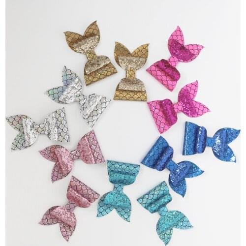 2Pcs Child Cute Mermaid Tail Shiny Hairpins Handmade Hair Accessories For Girls Kids Headwear Glitter Hair Clips Barrettes