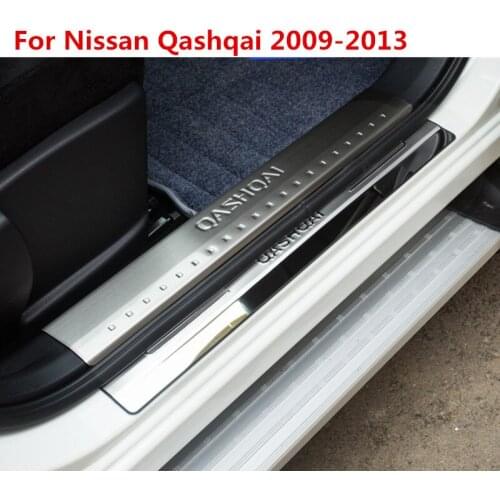 LB Car Styling For Nissan Qashqai 2009-2013 Side Door Sill Protector Threshold Scuff Plate Welcome Pedals Covers Trims 8pcs