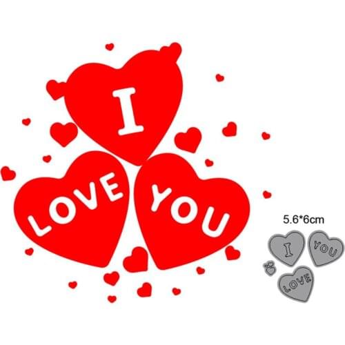 Hearts I Love You Metal Cutting Dies Cut Die Mold Scrapbooking dies Decoration Paper Craft Embossing Dies New 2021 Stencils dies