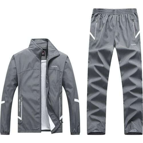 Mens Sportswear Casual Sport Autumn Tracksuit Men Two Pieces Sets Jackets + SweatPants Joggers Track Suit Running Men Clothing