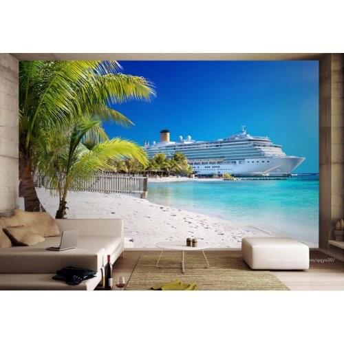 Custom 3D photo wallpaper Beach coconut tree seascape 3D Living Room bedroom TV Backdrop Mural background wall