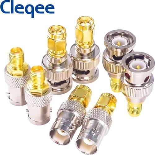 Cleqee 4 Types SMA to BNC Antenna Connector SMA Male Female to BNC Male Female RF Adapter Coax Coaxial