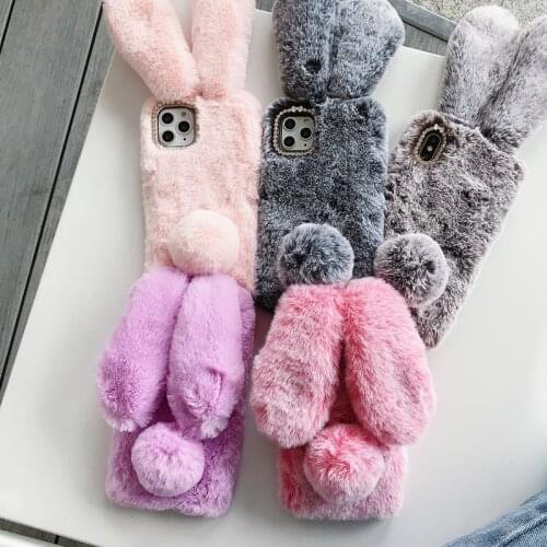 Plush Rabbit Silicone TPU Case For Oneplus 9 8 Pro Phone Case for Oneplus 8T 5G Z Nord 7 Pro One plus 6 6t 7t Phone Cover Girl