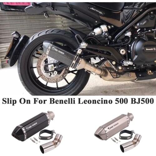 Slip On For Benelli Leoncino 500 BJ500 Motorcycle Exhaust System Escape Silencer Modify Middle Link Pipe Muffler DB Killer