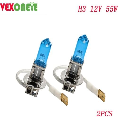 2pcs H3 12v 55w Super Bright White Halogen car fog lamp high quality professional design h3 bulb halogen bulb