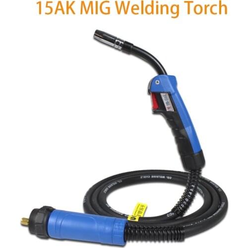 15AK MIG Welding Torch 3m 5m 10ft Air Cooled with Euro Connector MAG Welder Gun for 180A Welding Machine