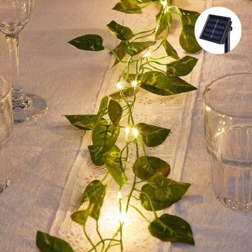 Solar Led Light Outdoor Ivy Leaves Garland Fairy Lights String Lights Ivy Vines Curtain Lamp Festoon Christmas LED Lights Decor
