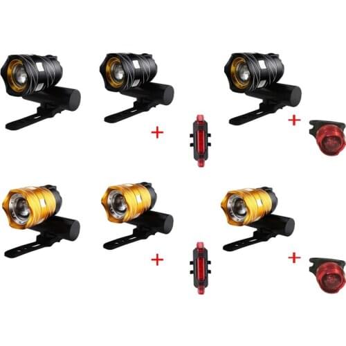 T6 LED USB Line MTB Ultra Bright Bicycle Light Safety Flashlight Bike Headlight Lamp Adjustable Bicycle Light with Rear Light