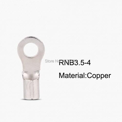 Good quality RNB3.5-4 14-12 Ga. 8 AWG NON-INSULATED RING UNINSULATED Copper Terminals Cable Lug