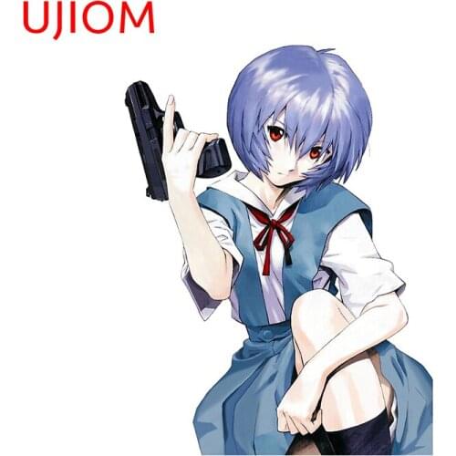 UJIOM Comic Gun Girl Wall Stickers Switch Panel Mural Art Home Decoration Sticker Home Room Decor Decals Bedroom PVC Wallpaper