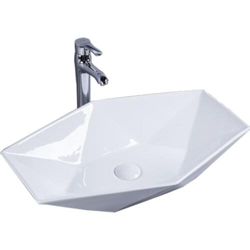 Diamond geometric elements of ultra-thin ceramic washbasin in Nordic rectangular bathroom basin wash bathroom basin set