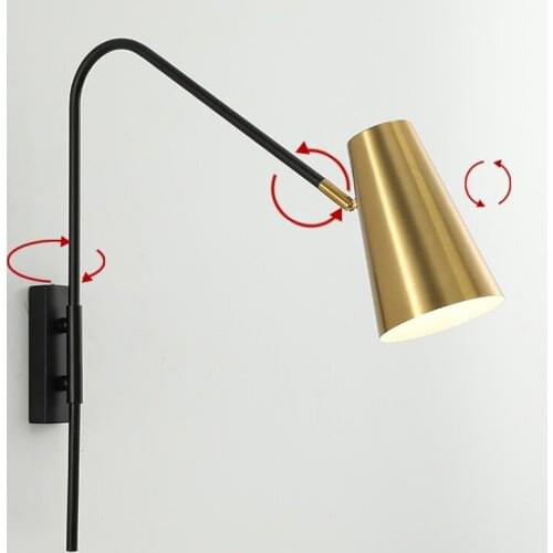 Vintage nicho de parede wall lights iron aisle bedside corridor luminaria de parede cabecero de cama