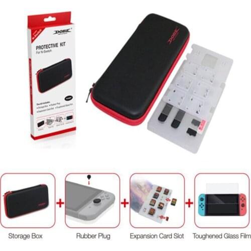 Nintend Switch Protective Kit Carrying Bag Case/Expansion Card Slot/Tempered Glass Screen Protector/Dust Proof For Nintendo NS