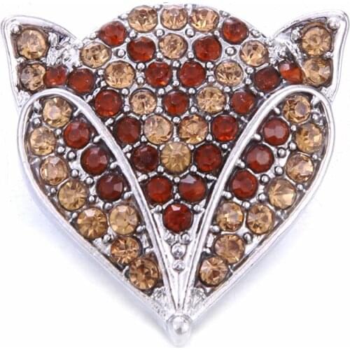 1PCS High Quality 18mm Snap Button Jewelry Big Fox Snap Buttons Fit Snap Bracelet for Women Snaps Jewelry