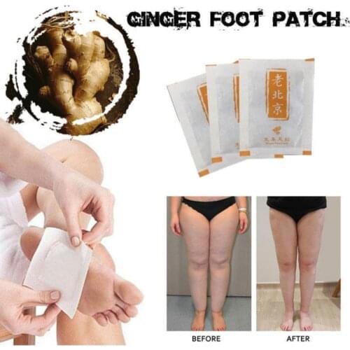 10 Pcs/bag Foot Patches Detox Ginger Pads Body Toxins Feet Cleansing Herbal Foot Patch Expels Excess Toxins Relieve Fatigue