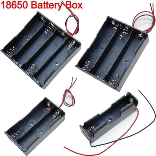 18650 Power Bank Cases 1x 2x 3x 4x Battery Storage Box 1 2 3 4 Slot Way DIY Batteries Clip Holder Container With Wire Lead Pin