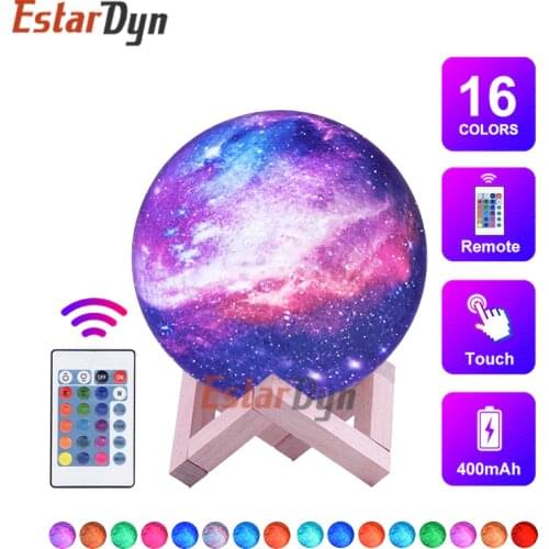3D Print Star Moon Lamp Colorful Change Touch Home Decor Creative Gift Usb Led Night Light Galaxy Lamp Decor Birthday Gift