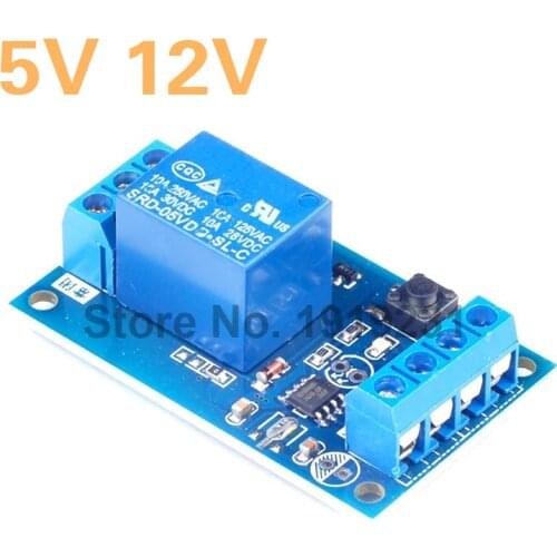 5V 12V Single Bond Button Bistable Relay Module Modified Car Start and Stop Self-Locking Switch One Key