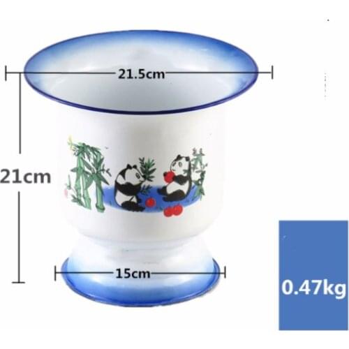 A7 Chinese Orchid barrel enamel high foot portable spittoon enlarged adult toilet elderly pregnant woman urinal