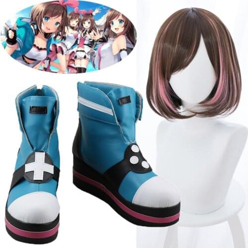 Anime Shoes A.I.Channel Kizuna AI Cosplay wigs Shoes Gilrs Women Halloween Carnival Cosplay Costumes Halloween Kizuna AI Boots