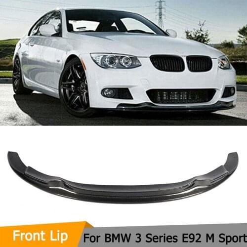 3 Serise Carbon Fiber Car Front Bumper Lip spoiler For BMW E92 LCI M Sport Coupe Only 2010 2011