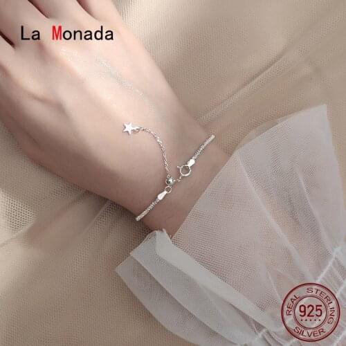 La Monada Star Fine Silver 925 Jewelry Bracelet Female Woman Special Chain Minimalist Bracelets For Women Silver 925 Sterling
