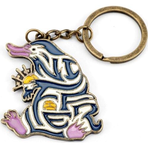 Movie Fantastic Beasts Where to Find Them Keychains Newton Scamanders Pet Niffler Key Chain for Women Men Car Keyring Jewelry