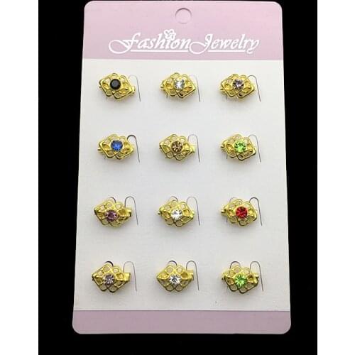 2021 Fashion Muslim Hijab Brooch Set Women Small Rhinestone Collar Lapel Pins and Brooches Safety Scarf Buckle