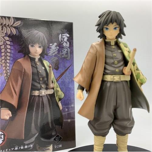 Demon Slayer Kimetsu no Yaiba Tomioka Giyuu Cute Standing Comic Color PVC Action Figure Tanjirou Nezuko Toy 16cm