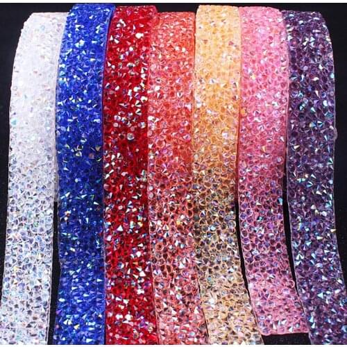 DIY Rhinestones For Clothes Rhinestone Tape Applicator Strass Hotfix Crystal Jewelry Accessories Self-Adhesive Rhinestone Ribbon