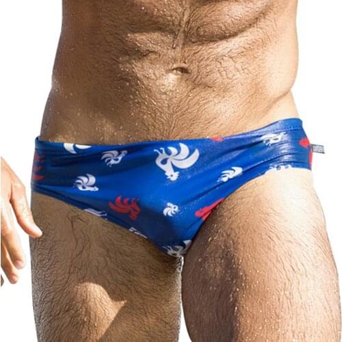 Mens Brand Cartoon Printed Swim Briefs Sexy Seamless Swimwear Trunks Male Shorts Man Brief Bikini Breathable Triangle Underwear