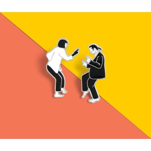 Pulp Fiction Enamel Pins Disco Impromptu Swing Dance Brooches Badges Fashion Movie Pin Gifts for Friends