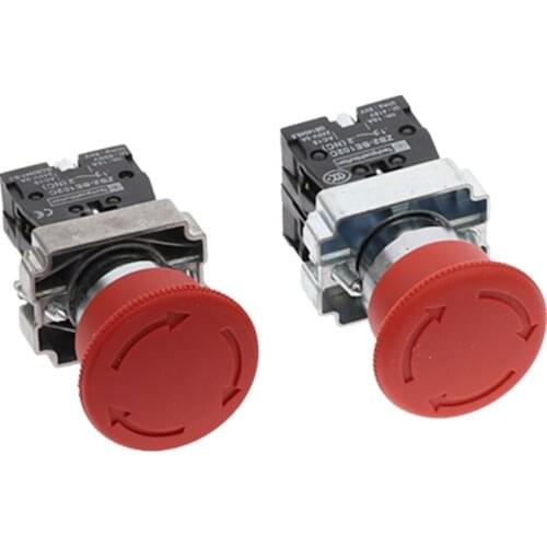 XB2 Red Mushroom Head Emergency Stop Button Switch 22mm 10A/415V XB2-542 XB2-545