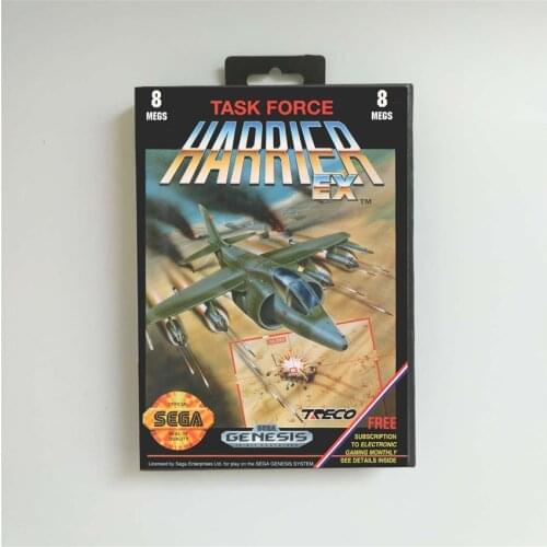 Task Force Harrier EX - USA Cover With Retail Box 16 Bit MD Game Card for Sega Megadrive Genesis Video Game Console