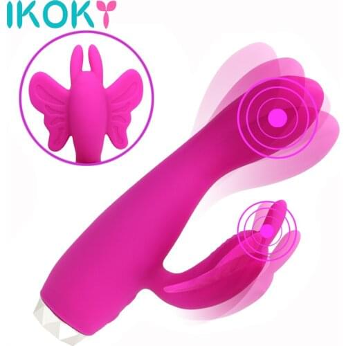 IKOKY Butterfly Dildo Vibrator Sex Toys For Women 10 Speeds G-spot Massager Clitoris Stimulator Female Masturbator