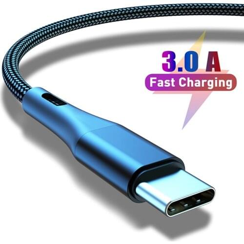 3A Fast Charging Type-C USB C Cable For Samsung S20 S10 Xiaomi huawei USB-C Cord Mobile Phone Cables Quick Charge 3.0 data cable