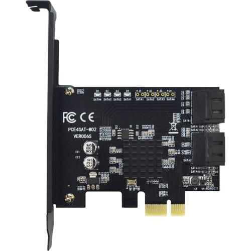 NEW Marvell 88SE9215 4 Ports SATA 6G PCI Express Riser Card PCI-e To SATA III 3.0 Converter SATA3.0 HDD SSD IPFS for BTC Mining